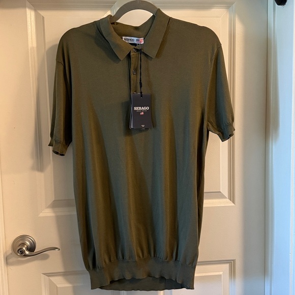 Sebago Men's Classic Green Polo Shirt 100% cotton - Picture 1 of 7